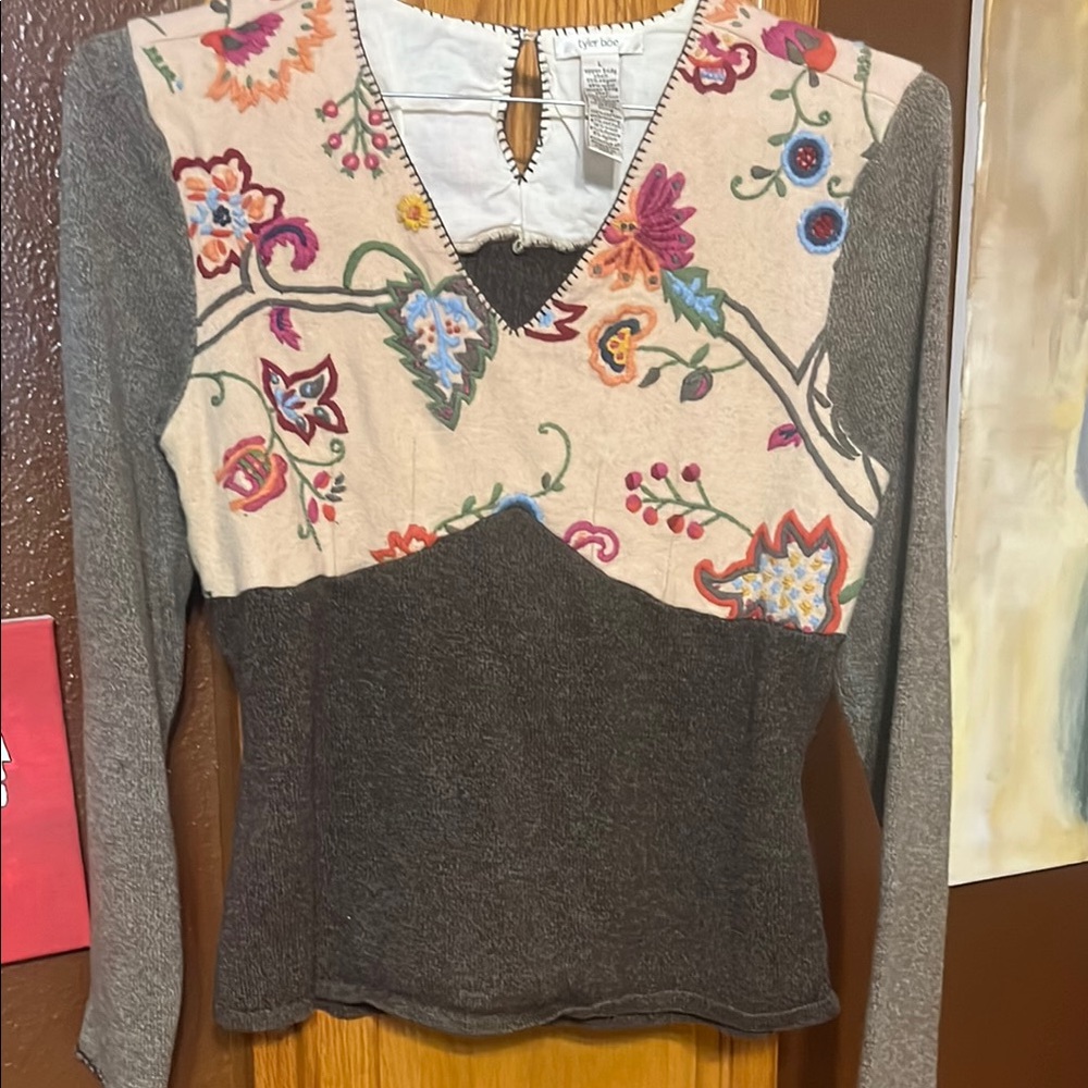 Tyler Boe embroidered top